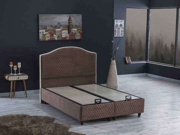 İpek Mobilya Starmaks İkili Set ( Baza + Başlık ) Çift Kişilik ( Sütlü Kahve ) 150x200 - 2