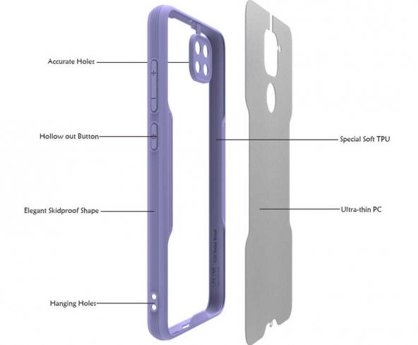 Xiaomi Redmi Note 9 Kılıf Zore Parfe Kapak - 11