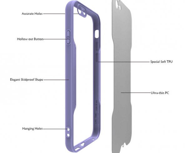 Apple iPhone 6 6S Kılıf Lens Korumalı Hibrit İnce Silikon Kapak - 11