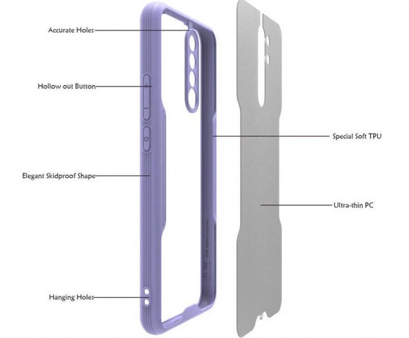 Xiaomi Redmi Note 8 Pro Kılıf Lens Korumalı Hibrit İnce Silikon Kapak - 11