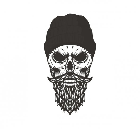 Beard Skull Sticker Çınar Extreme