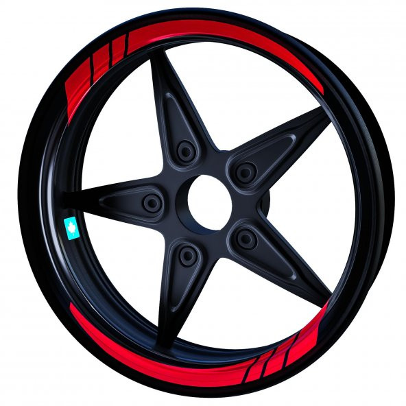 Reflektif Kırmızı Moto GP İç Jant Şeridi Sticker Çınar Extreme