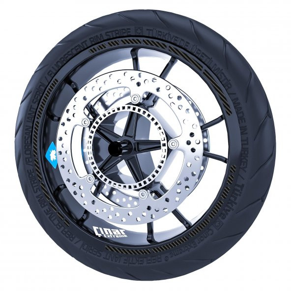 Karbon Fiber Dokulu Moto GP Stili Jant Şeridi Sticker Çınar Extreme - 3