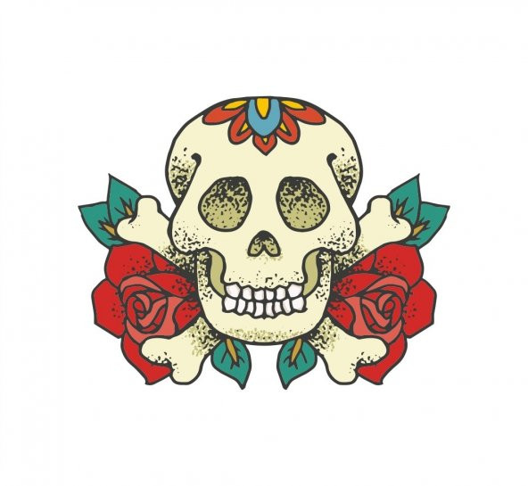 Rose Skull Sticker Çınar Extreme