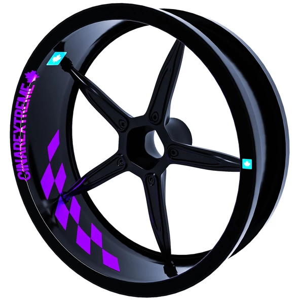 Gp Flag Damalı İç Jant Şeridi Sticker Reflektif, Floresan, Özel Renkler Çınar Extreme - 11