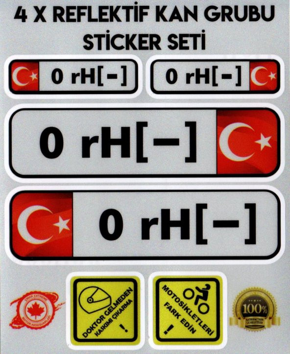 TR 0 rH - Reflektif Kan Grubu Seti Sticker Çınar Extreme - 2