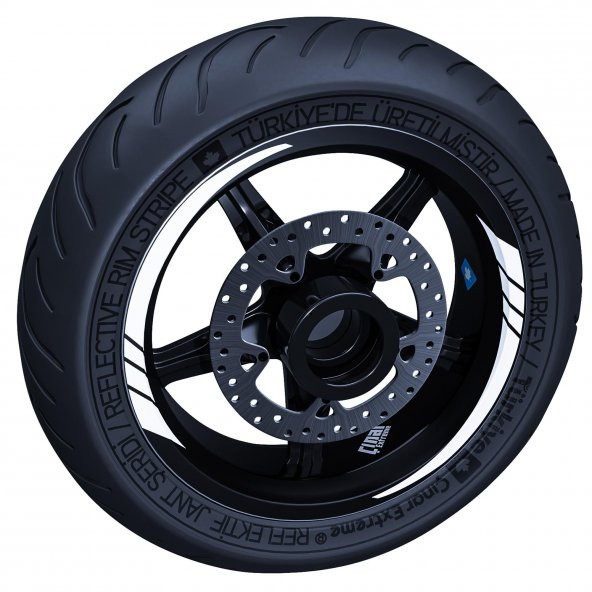 Floresan Beyaz Moto GP İç Jant Şeridi Sticker Çınar Extreme - 2