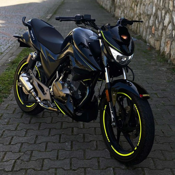 4 Parçalı Kesikli Tasarımlı Floresan Sarı Jant Şeridi Sticker Çınar Extreme - 2