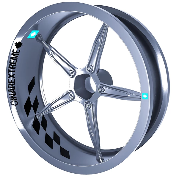 Gp Flag Damalı İç Jant Şeridi Sticker Reflektif, Floresan, Özel Renkler Çınar Extreme - 10