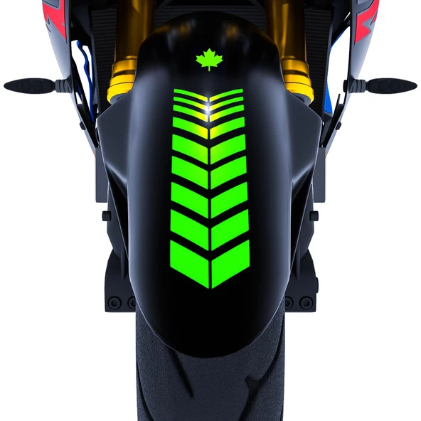 2 Adet Sport Tasarımlı Motosiklet Çamurluk Sticker Reflektif, Floresan, Parlak Düz, Özel Renkler Çınar Extreme - 7