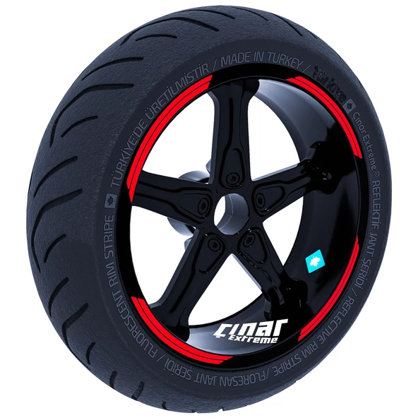 Double Stripe Jant Şeridi Sticker Reflektif, Floresan, Özel Renkler Çınar Extreme - 3