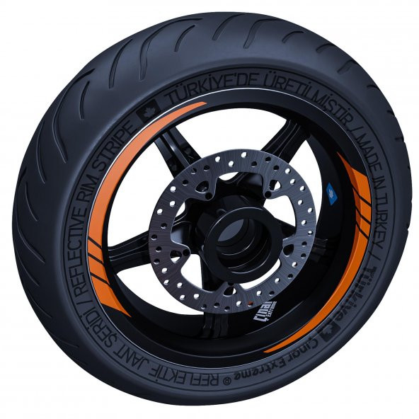 Floresan Turuncu Moto GP İç Jant Şeridi Sticker Çınar Extreme - 2