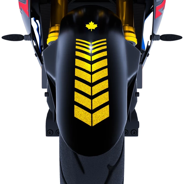 2 Adet Sport Tasarımlı Motosiklet Çamurluk Sticker Reflektif, Floresan, Parlak Düz, Özel Renkler Çınar Extreme - 5