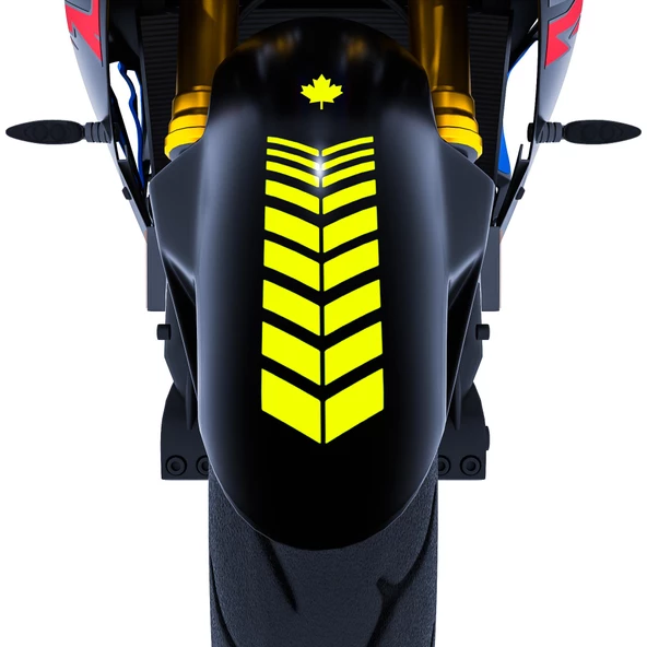 2 Adet Sport Tasarımlı Motosiklet Çamurluk Sticker Reflektif, Floresan, Parlak Düz, Özel Renkler Çınar Extreme - 8
