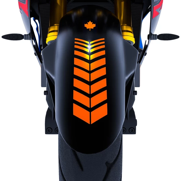 2 Adet Sport Tasarımlı Motosiklet Çamurluk Sticker Reflektif, Floresan, Parlak Düz, Özel Renkler Çınar Extreme - 9