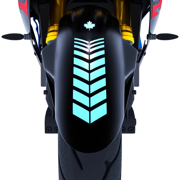2 Adet Sport Tasarımlı Motosiklet Çamurluk Sticker Reflektif, Floresan, Parlak Düz, Özel Renkler Çınar Extreme - 12