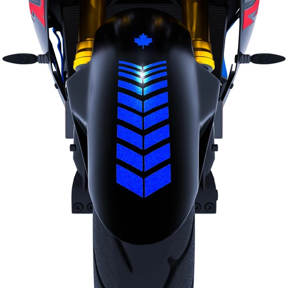 2 Adet Sport Tasarımlı Motosiklet Çamurluk Sticker Reflektif, Floresan, Parlak Düz, Özel Renkler Çınar Extreme - 2