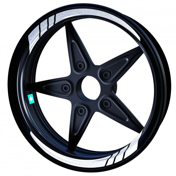 Reflektif Beyaz (Gri) Moto GP İç Jant Şeridi Sticker Çınar Extreme