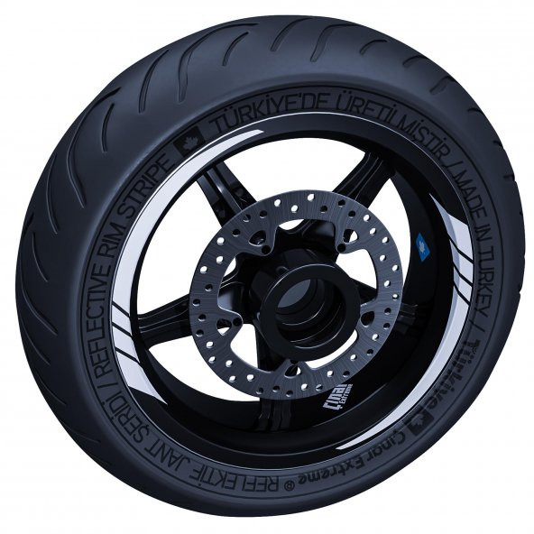 Reflektif Beyaz (Gri) Moto GP İç Jant Şeridi Sticker Çınar Extreme - 2