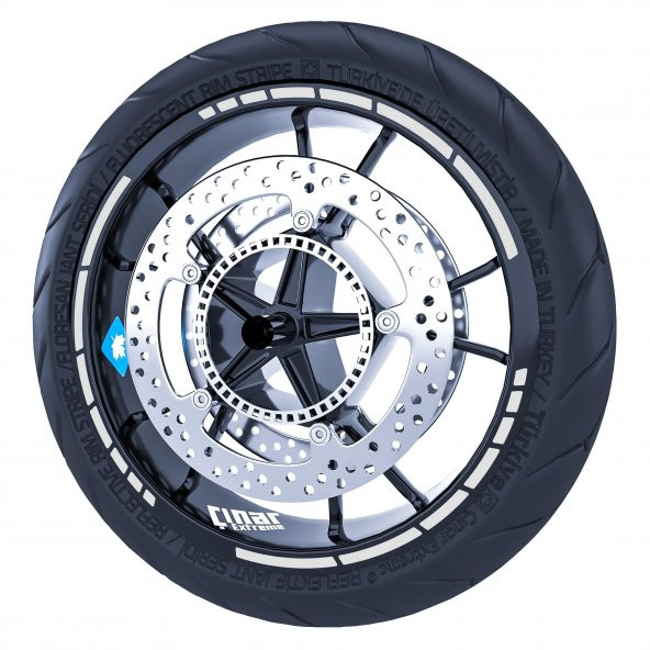 Reflektif Gri Moto GP Stili Jant Şeridi Sticker Çınar Extreme - 2