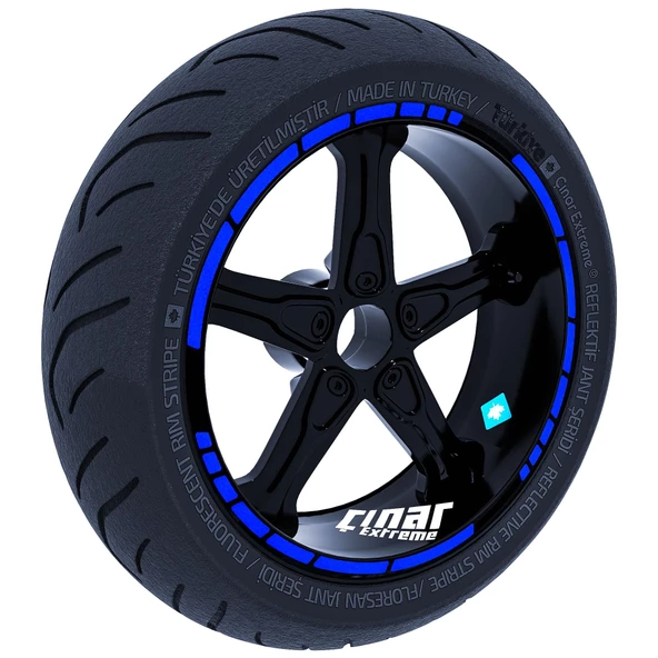 Moto GP Stili Jant Şeridi Sticker Reflektif, Floresan, Özel Renkler Çınar Extreme - 9