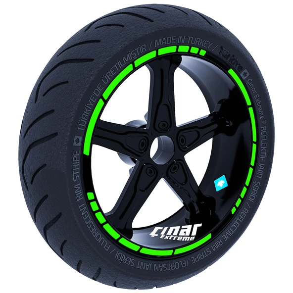 Moto GP Stili Jant Şeridi Sticker Reflektif, Floresan, Özel Renkler Çınar Extreme - 5