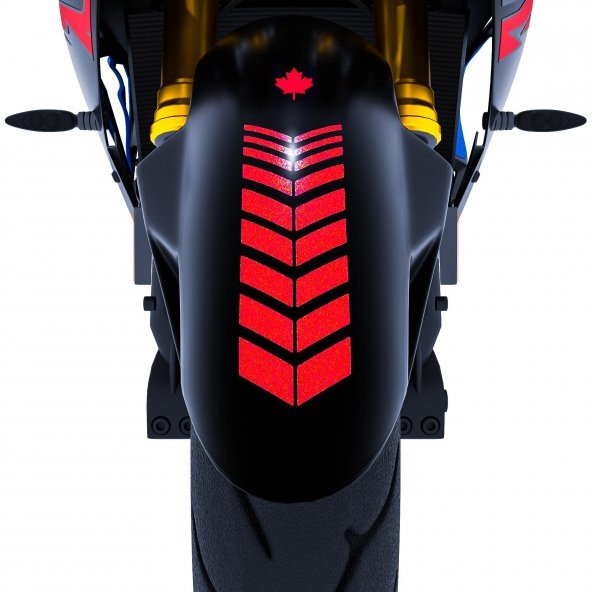 2 Adet Sport Motosiklet Çamurluk Reflektif Kırmızı Kask Sticker Çınar Extreme