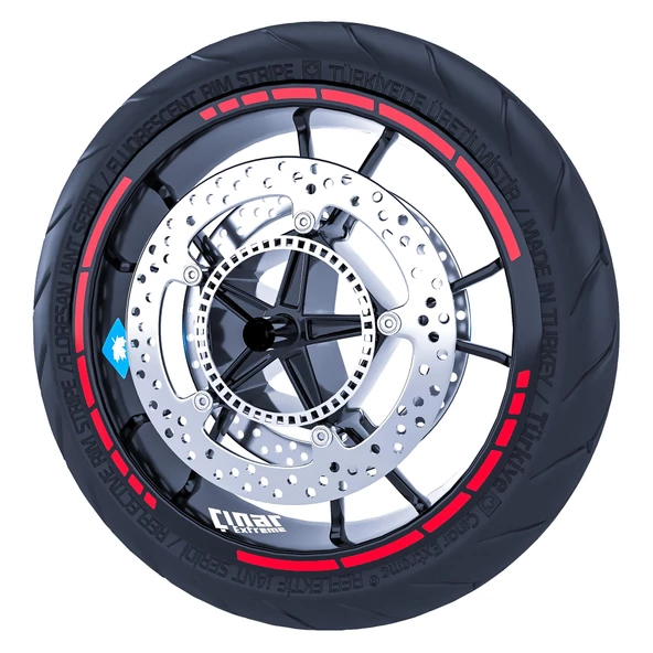 Moto GP Stili Jant Şeridi Sticker Reflektif, Floresan, Özel Renkler Çınar Extreme - 8