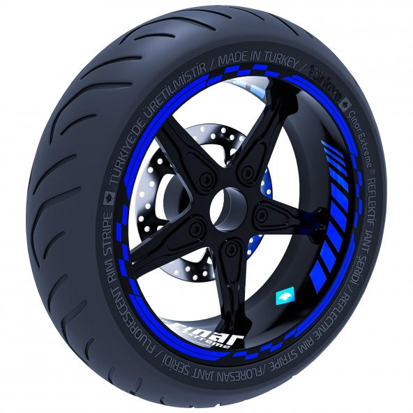 Reflektif Mavi Moto GP İç Dış Jant Şeridi Takım Sticker Çınar Extreme