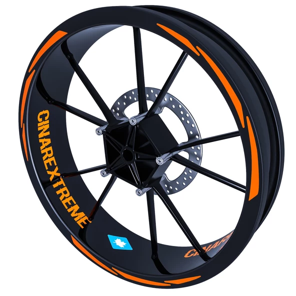 3 Parça Tasarımlı Jant Şeridi Sticker Reflektif, Floresan, Özel Renkler Çınar Extreme - 6