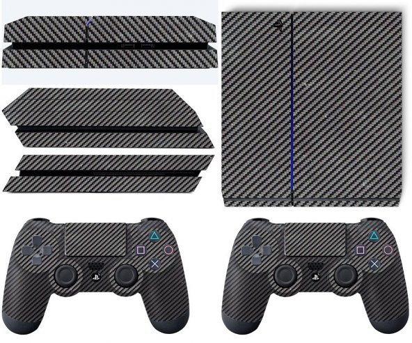 PlayStation 4 Siyah Carbon Fiber Kaplama Takımı Çınar Extreme - 5