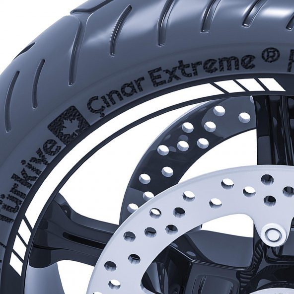 Floresan Yeşil 4 Parçalı Kesikli Jant Şeridi Sticker Çınar Extreme - 2