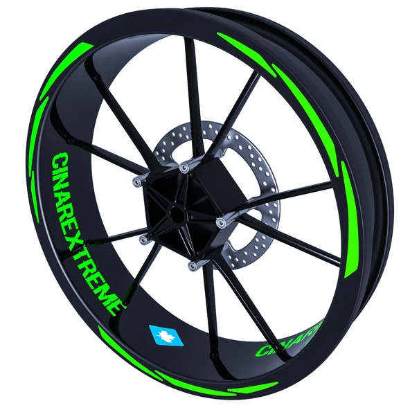 3 Parça Tasarımlı Jant Şeridi Sticker Reflektif, Floresan, Özel Renkler Çınar Extreme - 5