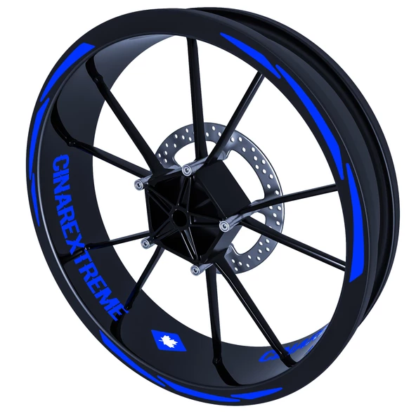 3 Parça Tasarımlı Jant Şeridi Sticker Reflektif, Floresan, Özel Renkler Çınar Extreme - 3