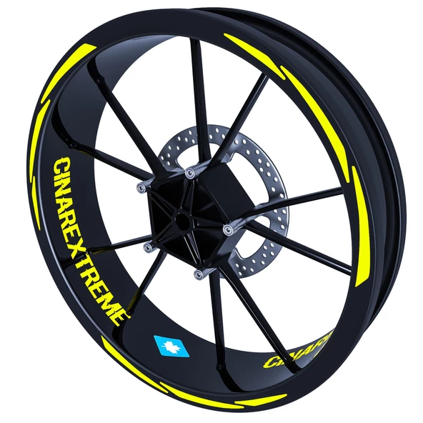 3 Parça Tasarımlı Jant Şeridi Sticker Reflektif, Floresan, Özel Renkler Çınar Extreme - 8