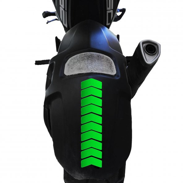 Ok Tasarımlı Floresan Yeşil Çamurluk Kask Sticker Çınar Extreme - 2
