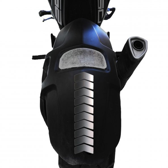 Ok Tasarımlı Yaldızlı Gümüş Çamurluk Kask Sticker Çınar Extreme - 2