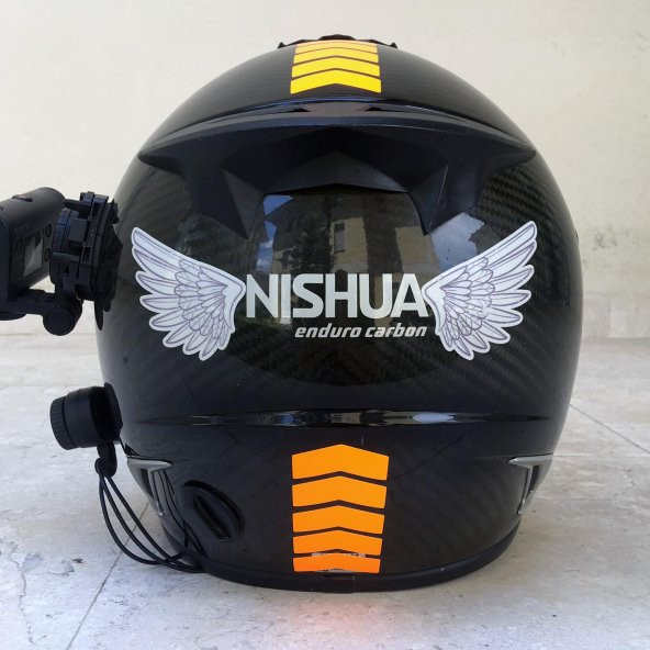 Ok Tasarımlı Floresan Turuncu Çamurluk Kask Sticker Çınar Extreme - 5