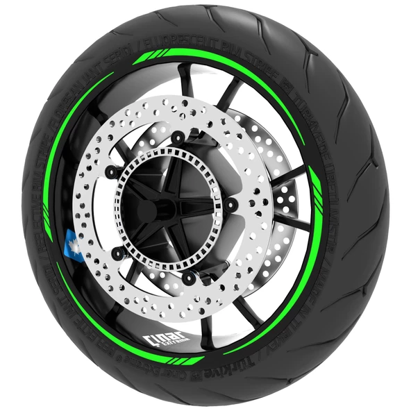 4 Parçalı Keskin Jant Şeridi Sticker Reflektif, Floresan, Özel Renkler Çınar Extreme - 9