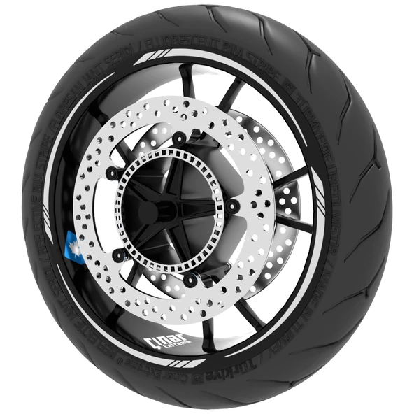 4 Parçalı Keskin Jant Şeridi Sticker Reflektif, Floresan, Özel Renkler Çınar Extreme - 6