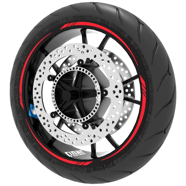 4 Parçalı Keskin Jant Şeridi Sticker Reflektif, Floresan, Özel Renkler Çınar Extreme - 7