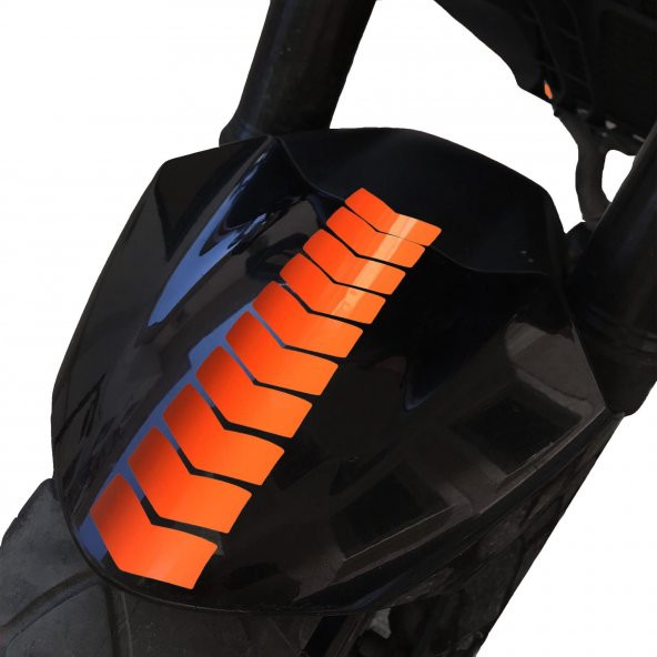 Ok Tasarımlı Alev Turuncusu Çamurluk Kask Sticker Çınar Extreme - 2