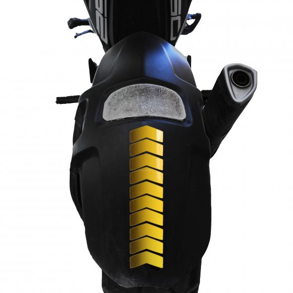 Ok Tasarımlı Limon Sarısı Çamurluk Kask Sticker Çınar Extreme - 2