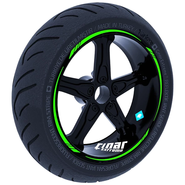 4 Parçalı Keskin Jant Şeridi Sticker Reflektif, Floresan, Özel Renkler Çınar Extreme - 10