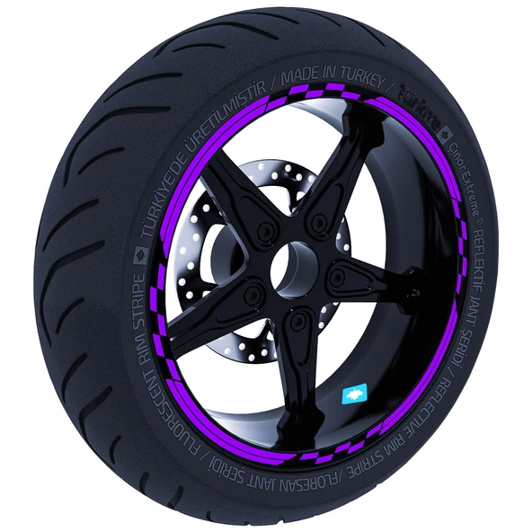 Moto GP Yarış Bayraklı Jant Şeridi Sticker Reflektif, Floresan, Özel Renkler Çınar Extreme - 4