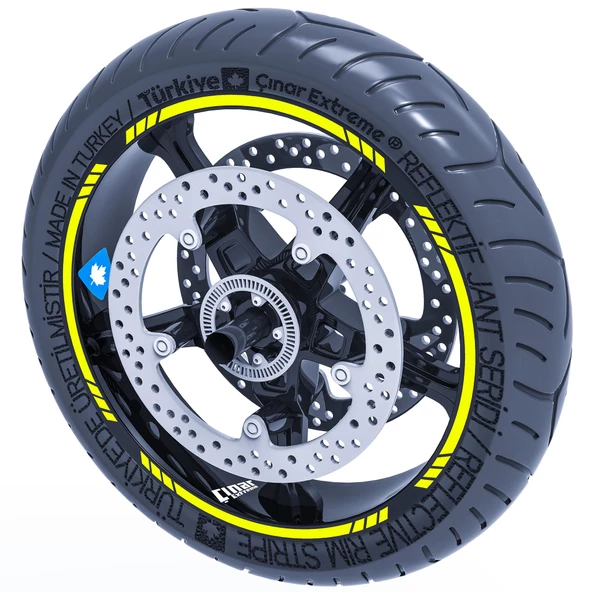 4 Parçalı Kesikli Jant Şeridi Sticker Reflektif, Floresan, Özel Renkler Çınar Extreme - 6