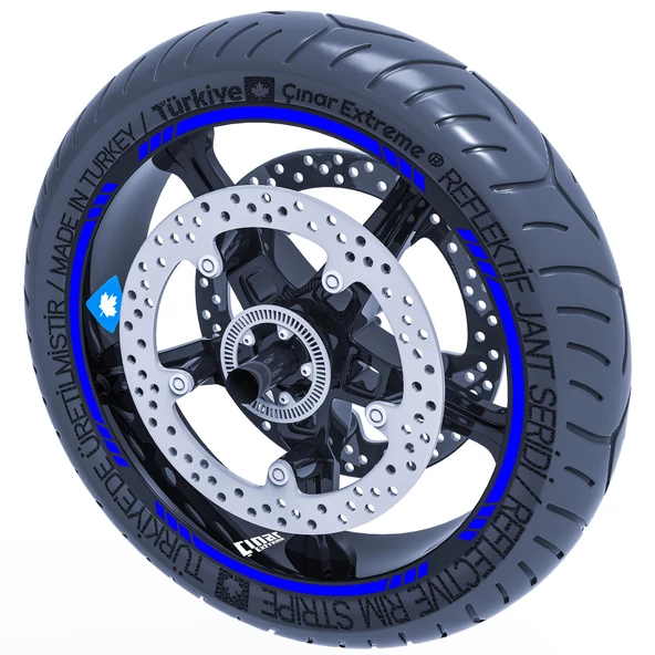 4 Parçalı Kesikli Jant Şeridi Sticker Reflektif, Floresan, Özel Renkler Çınar Extreme - 8