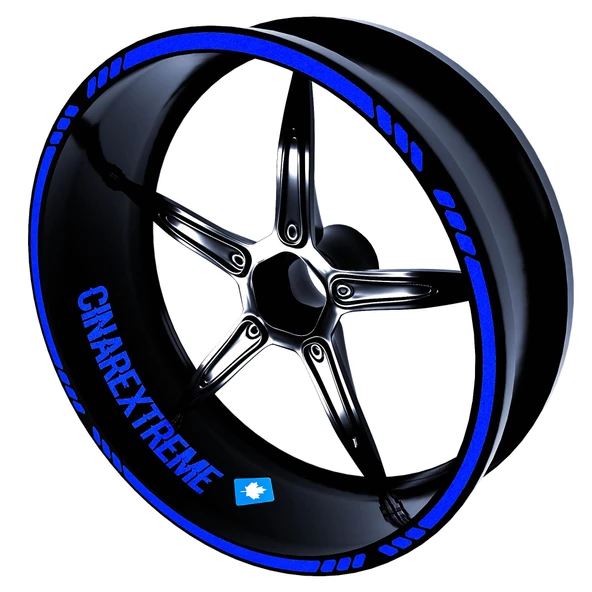 4 Parçalı Kesikli Jant Şeridi Sticker Reflektif, Floresan, Özel Renkler Çınar Extreme - 9