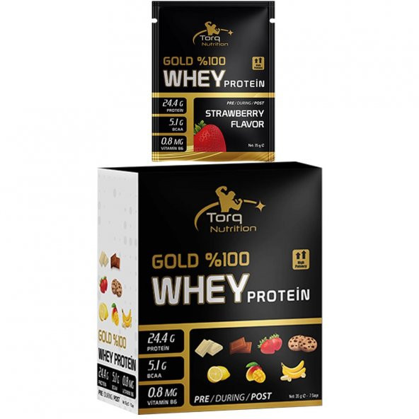 Torq Nutrition Gold Whey Protein 35 Gr x 7 SAŞE - Çilek