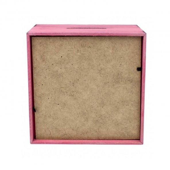 PEMBE KALPLİ RENKLİ AT TASARIM AHŞAP KUMBARA - 3